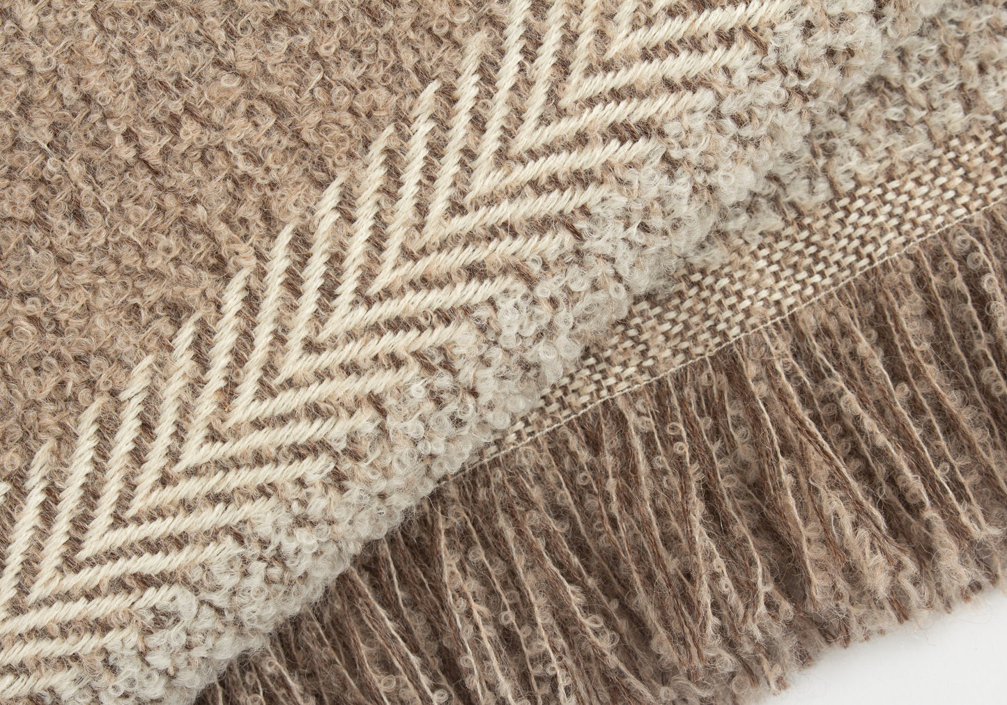 Handwoven Boucle Alpaca Throw - Brown