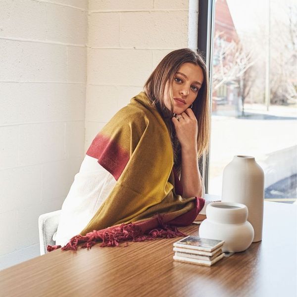 Marigold Merino Ombre Handloom Blanket Scarf