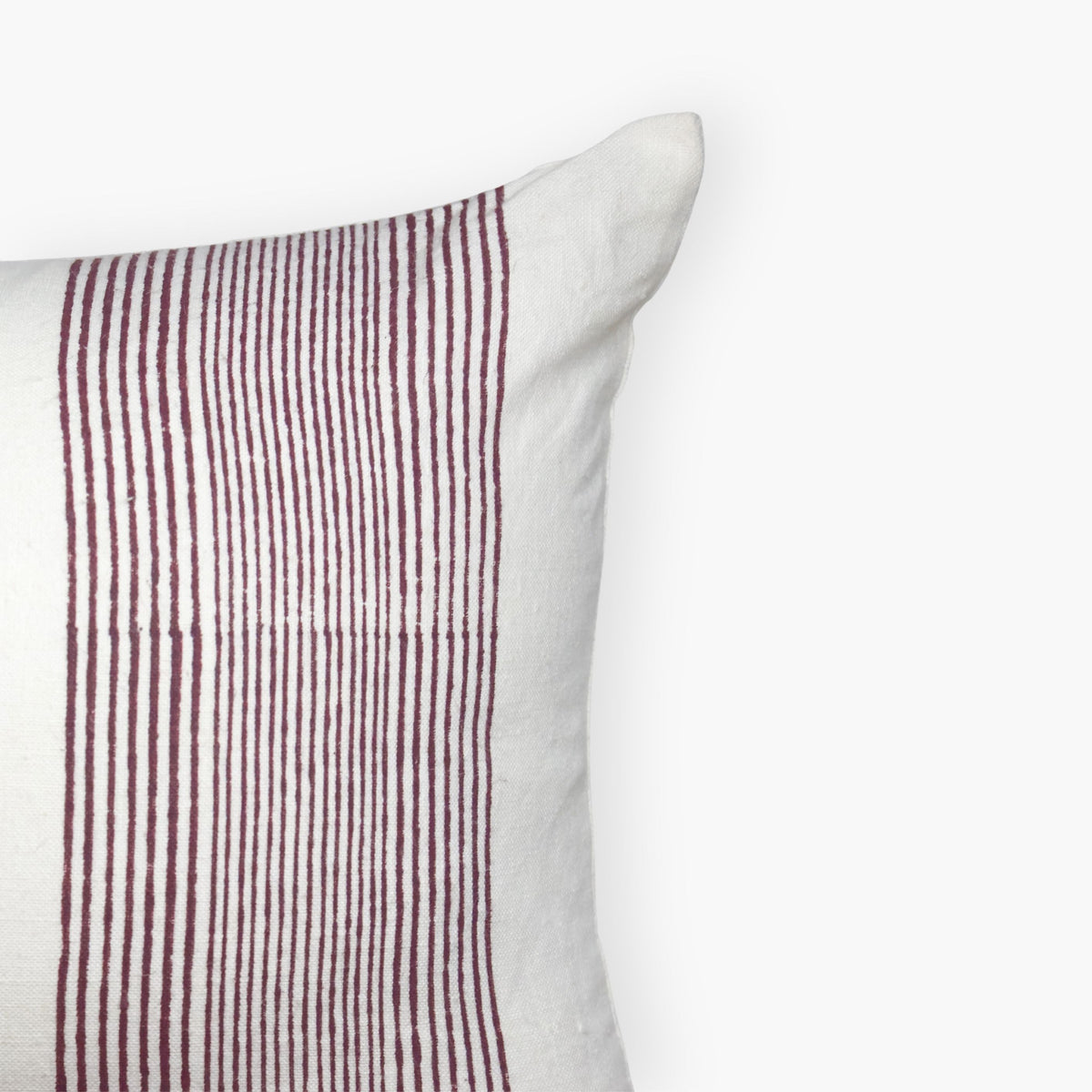 Vera Floral Lumbar Linen Pillow Cover - Wine Red