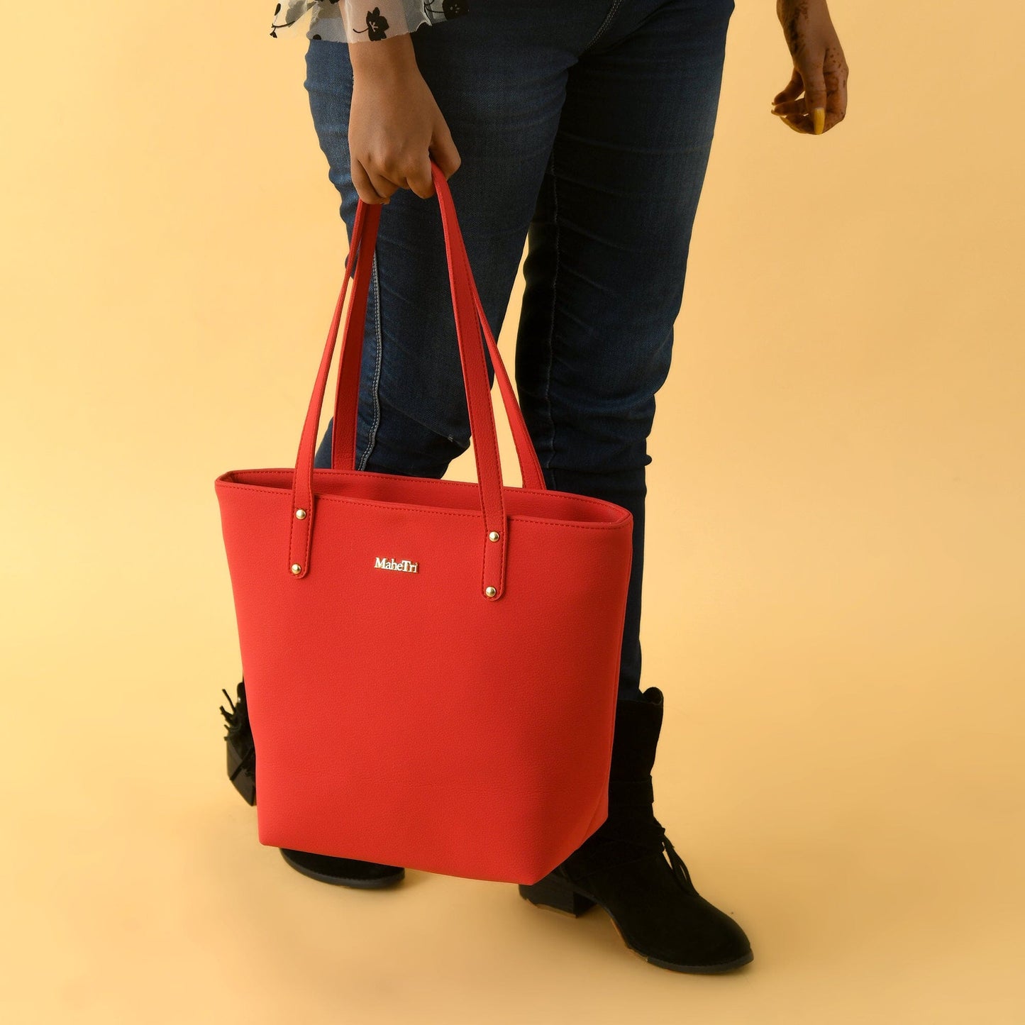 Era Vegan Leather Tote - Coral Red - Osadia Concept Store