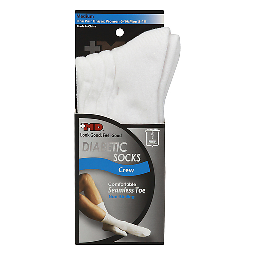 +MD Seamless Diabetic Crew Socks