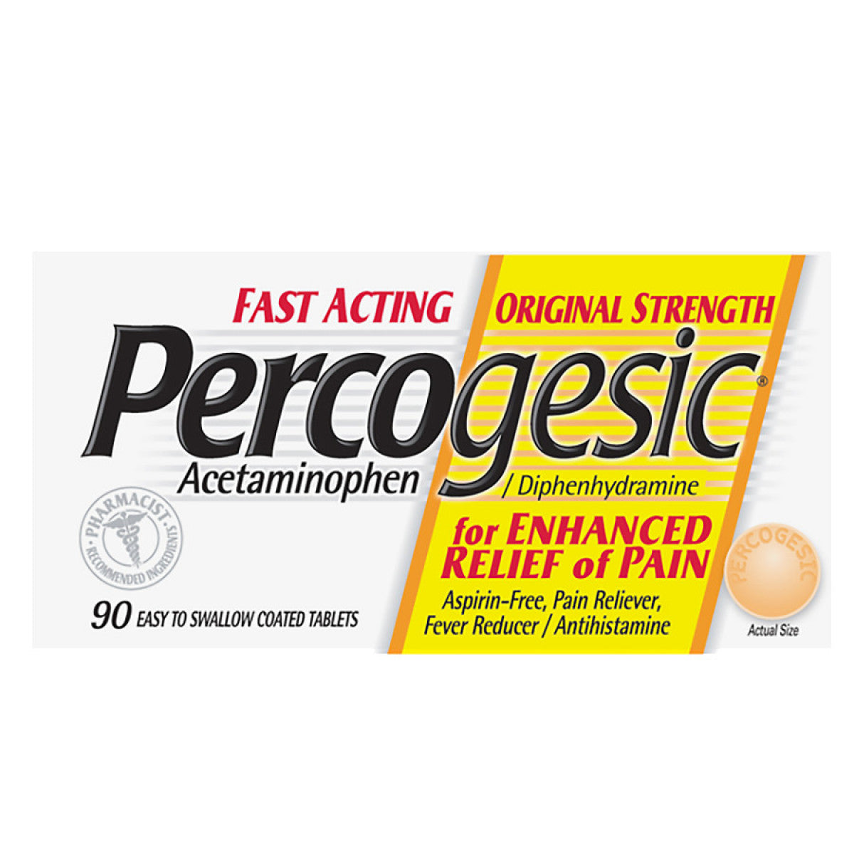 Percogesic Hospital Strength Pain Reliever - 90 Tablets