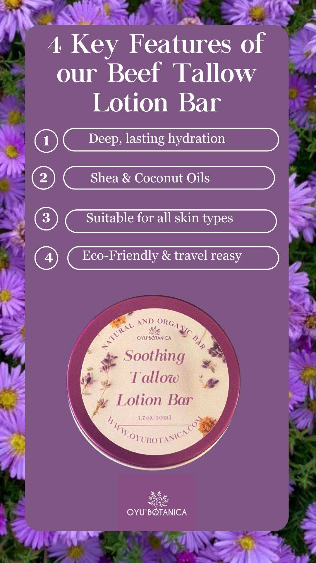 Tallow Lotion Bar (Unscented)