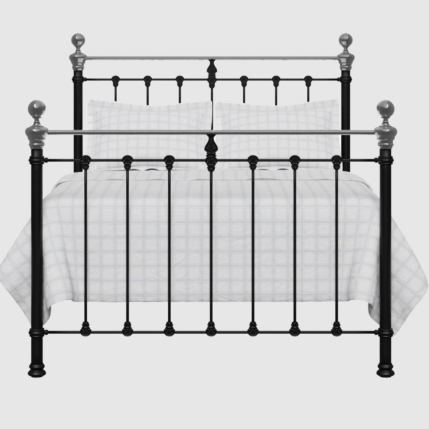 Castile Metal Bed Satin Black With Chromo