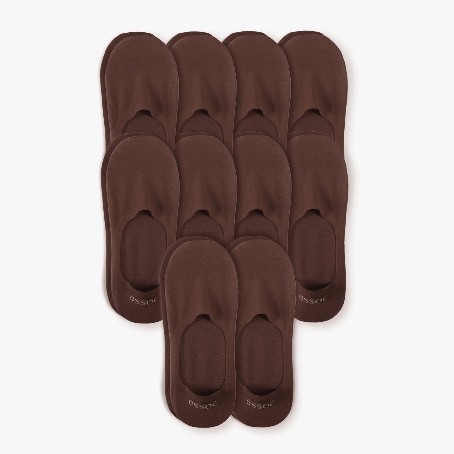 Unisex Cotton No Show Socks 10-Pack | Espresso Brown