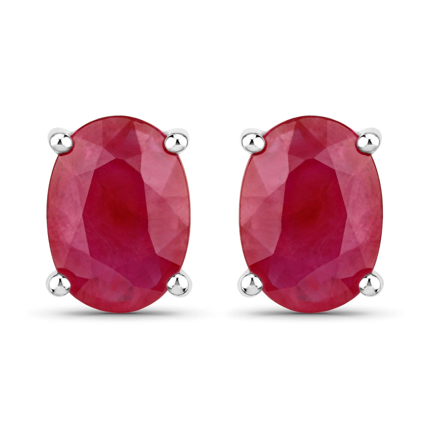 1.70 Carat Genuine Ruby 14K White Gold Earrings