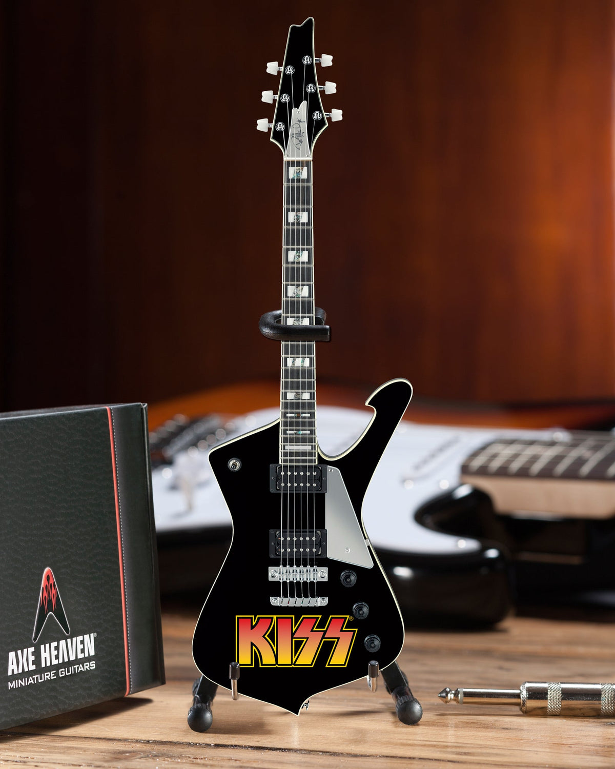 Officially Licensed KISS® SET of 3 Miniature Guitar Models - AXE - ICEMAN - LOGO ICEMAN
