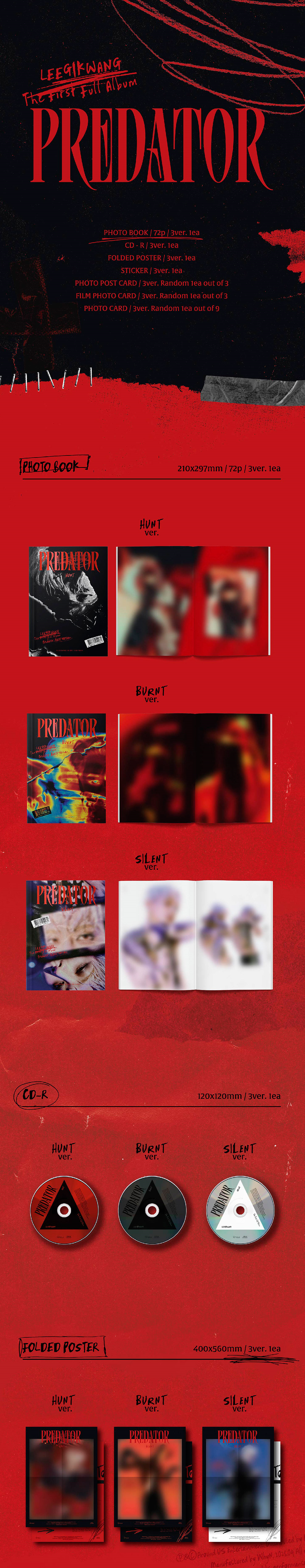 Lee Gikwang 1st Full Album - Predator - Osadia Concept Store