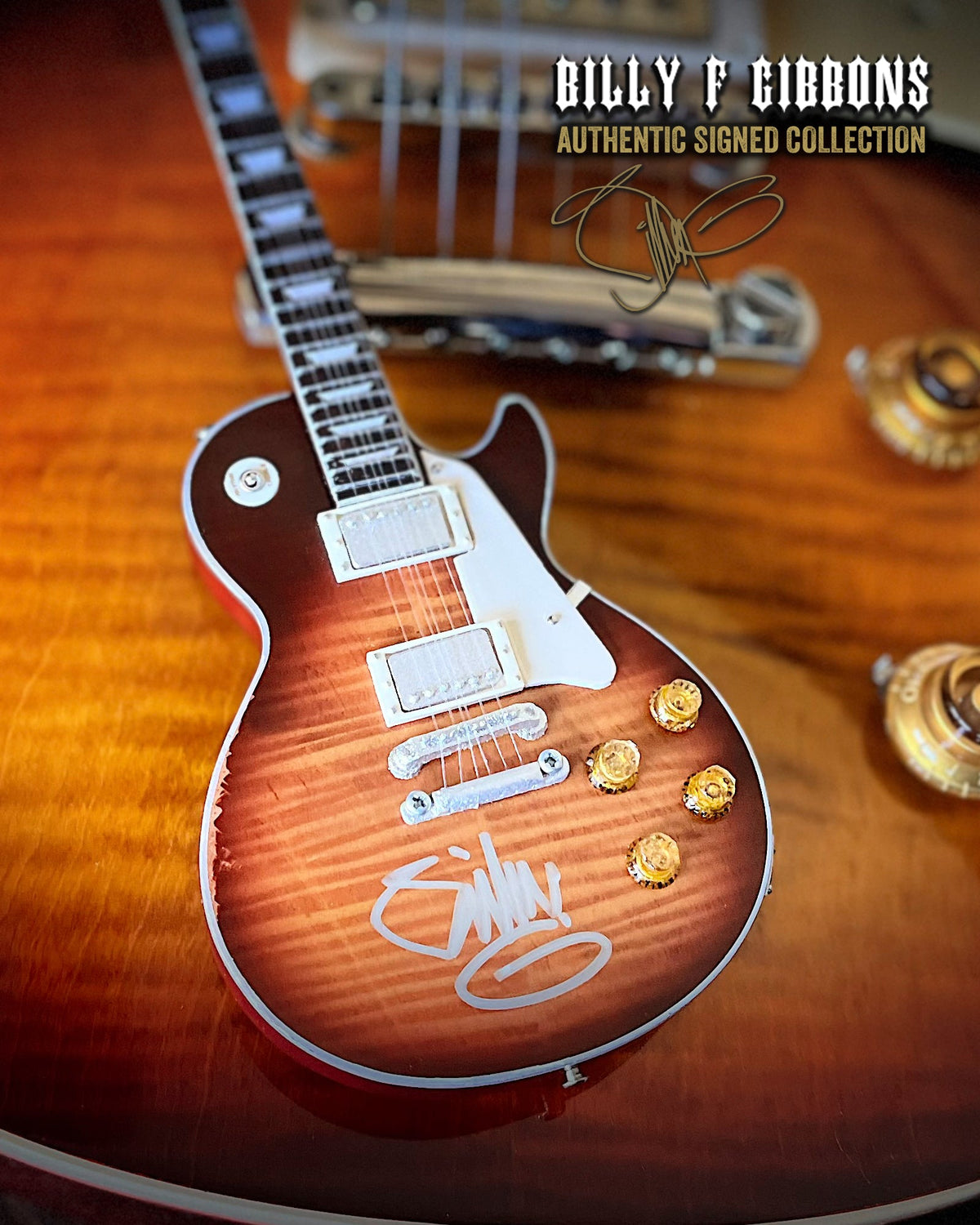 Billy F Gibbons AUTOGRAPHED COLLECTION Signature 1:4 Scale Mini Guitar Models - 1ST EDITION 2023