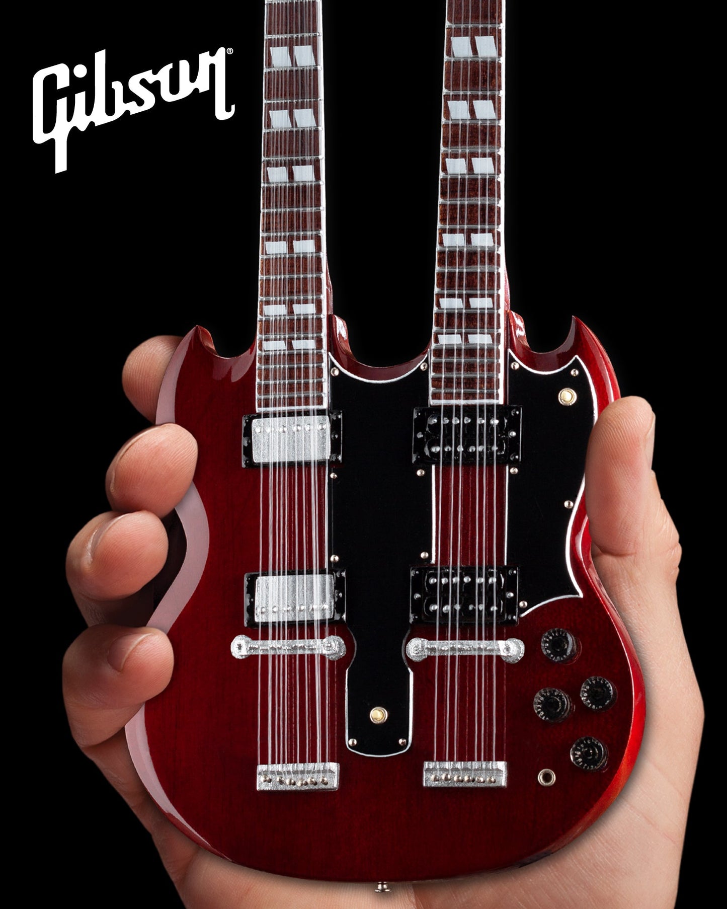 Gibson SG EDS-1275 Doubleneck Cherry 1:4 Scale Mini Guitar Model - Osadia Concept Store