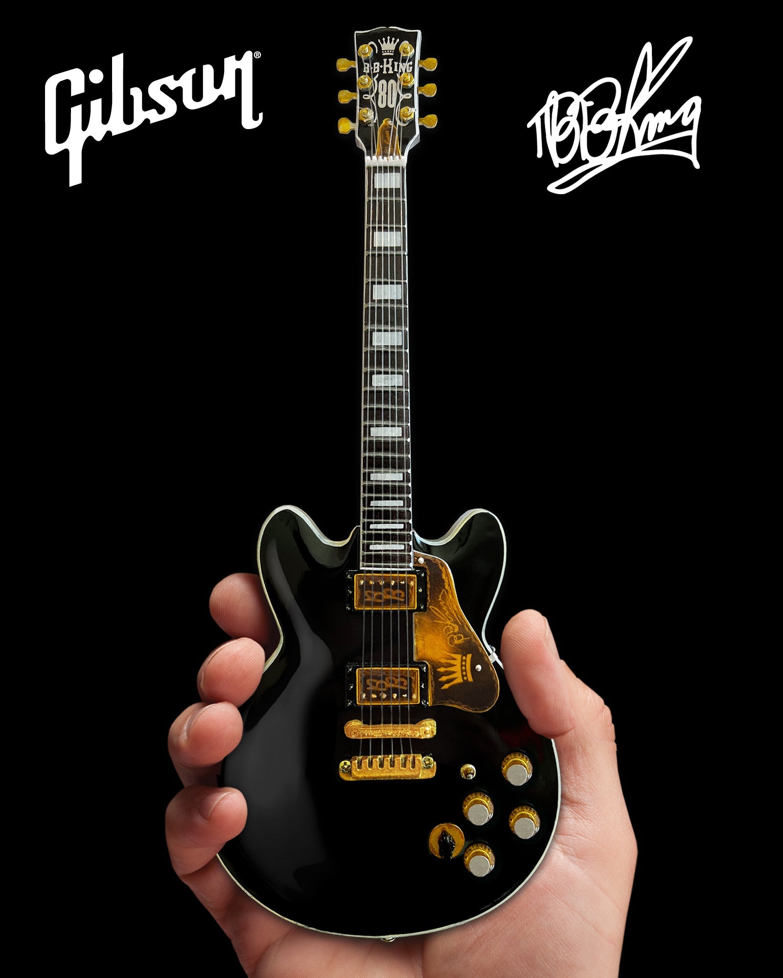BB KING Gibson ES-345 80th Birthday Lucille Miniature Guitar Model - Osadia Concept Store