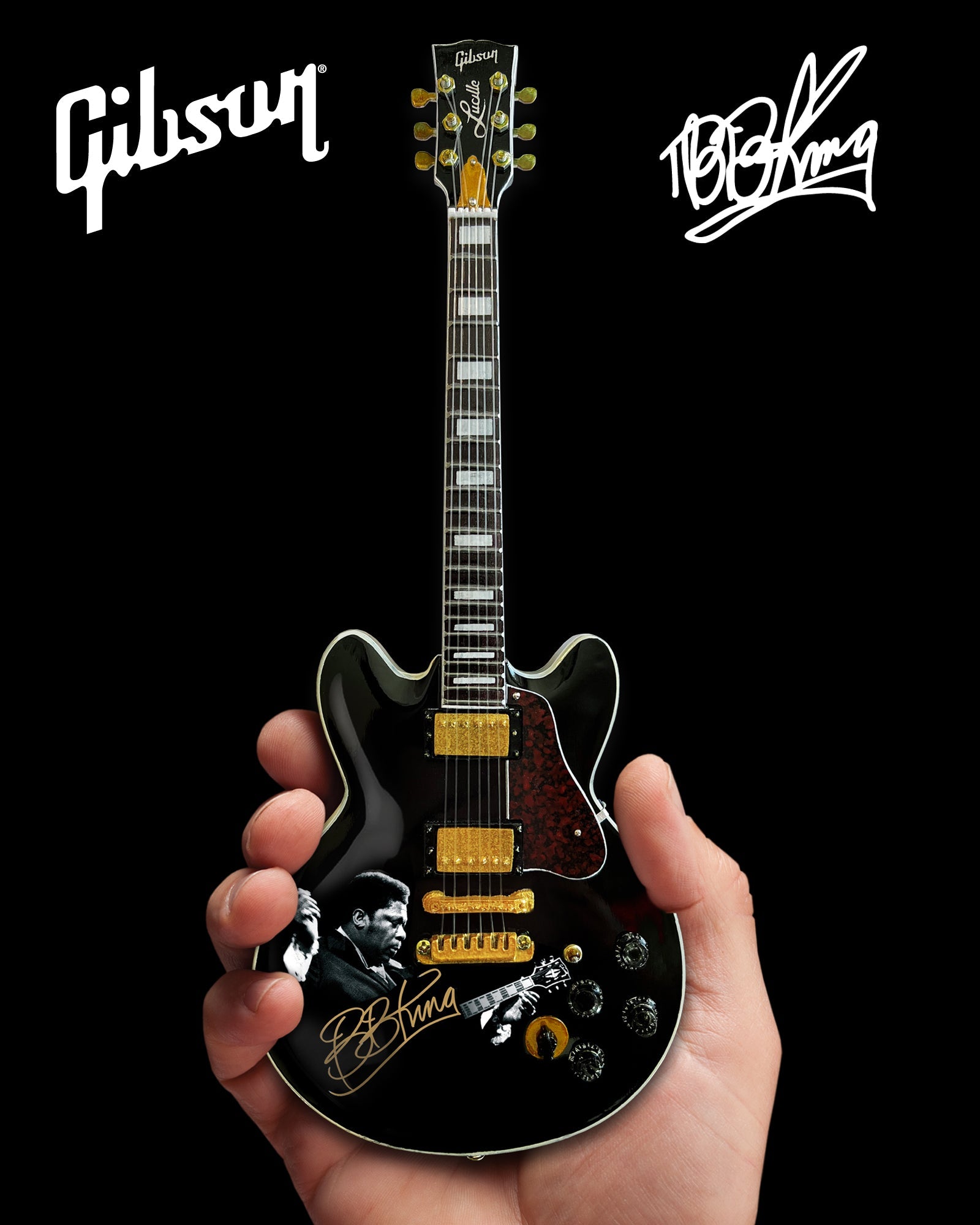 BB KING TRIBUTE Gibson ES-355 Lucille Ebony Miniature Guitar Model - Osadia Concept Store