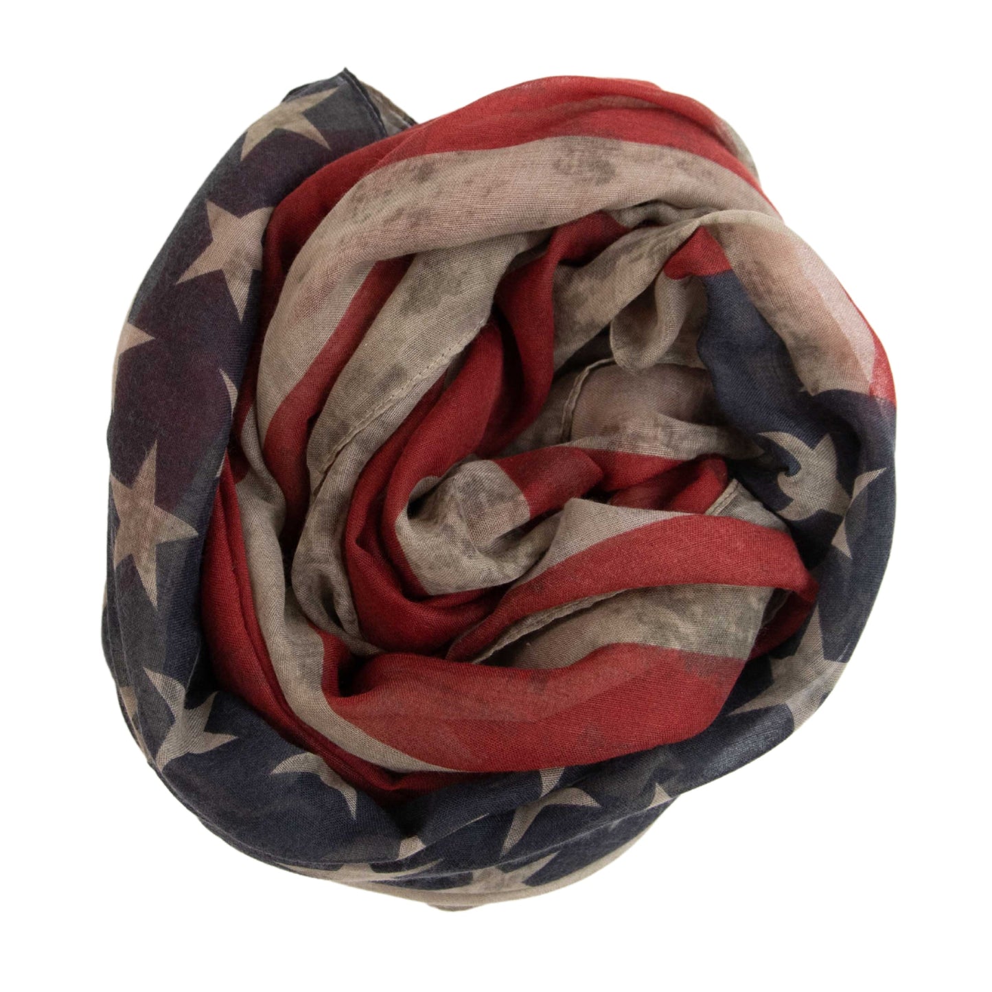 Womens Distressed Woven American Flag Scarf