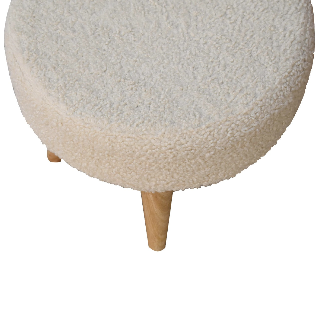 Solid Wood Boucle Petite Footstool