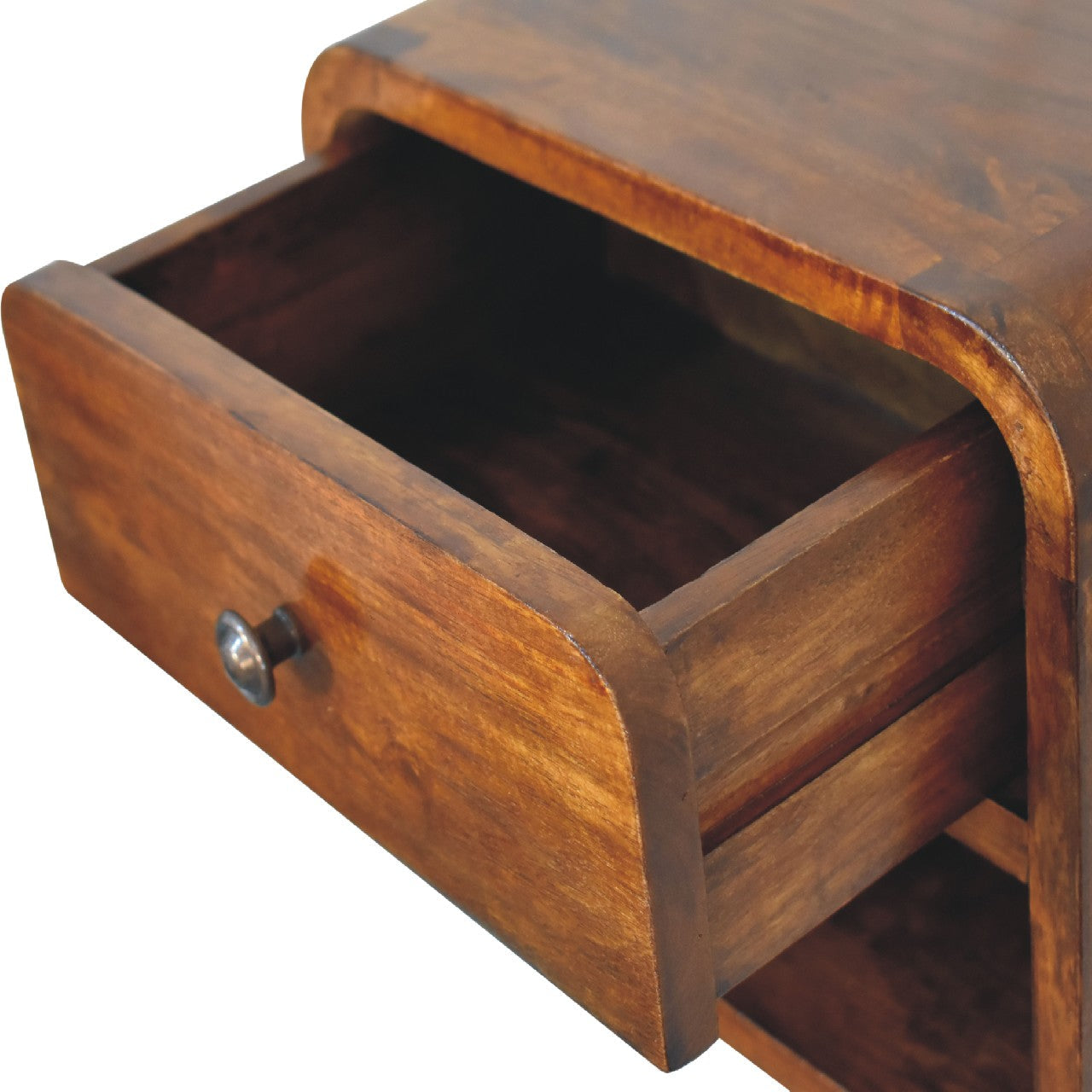 Solid Wood Mini Curve Floating Nightstand