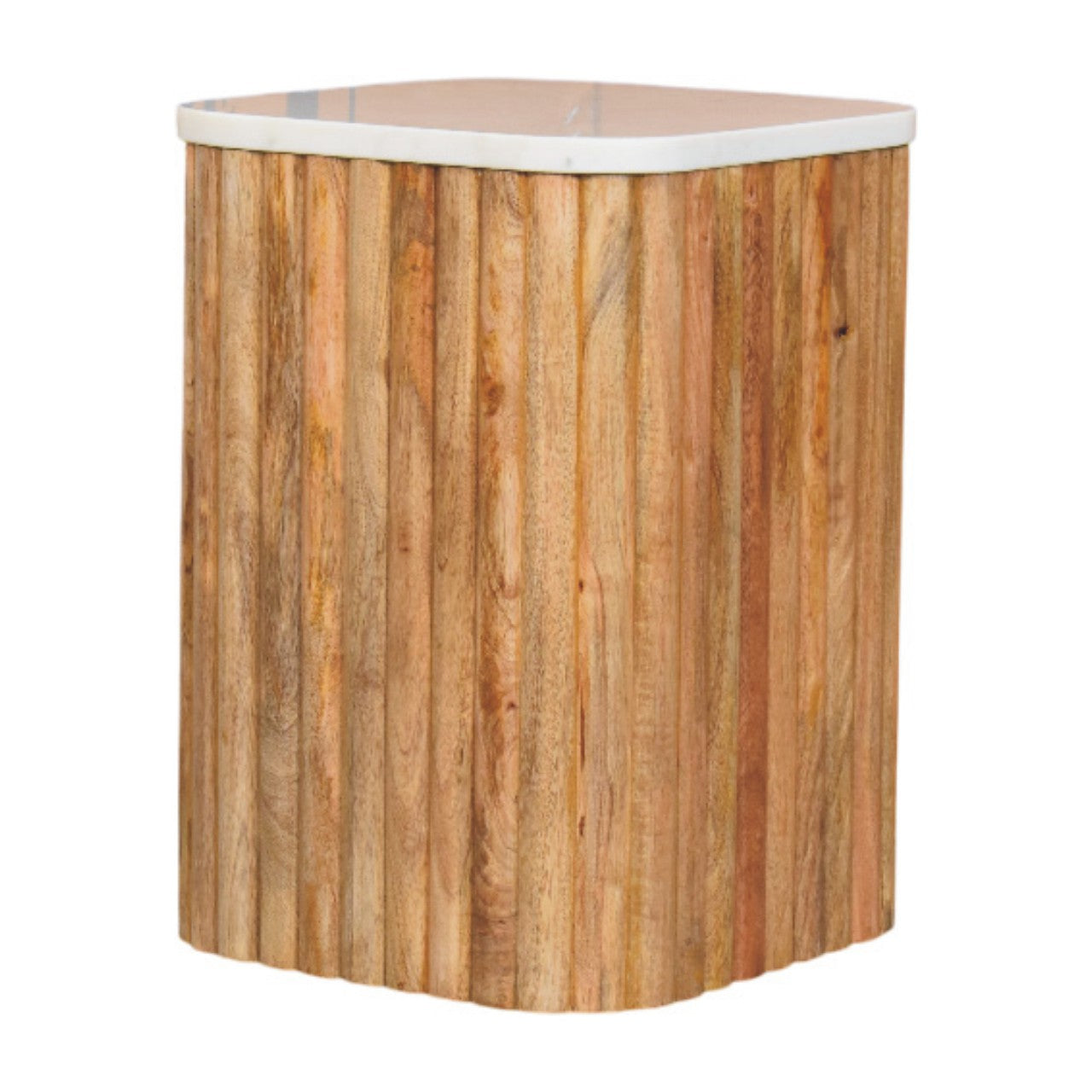 Artisan Furniture Solid Wood Oakish Marble Side Table