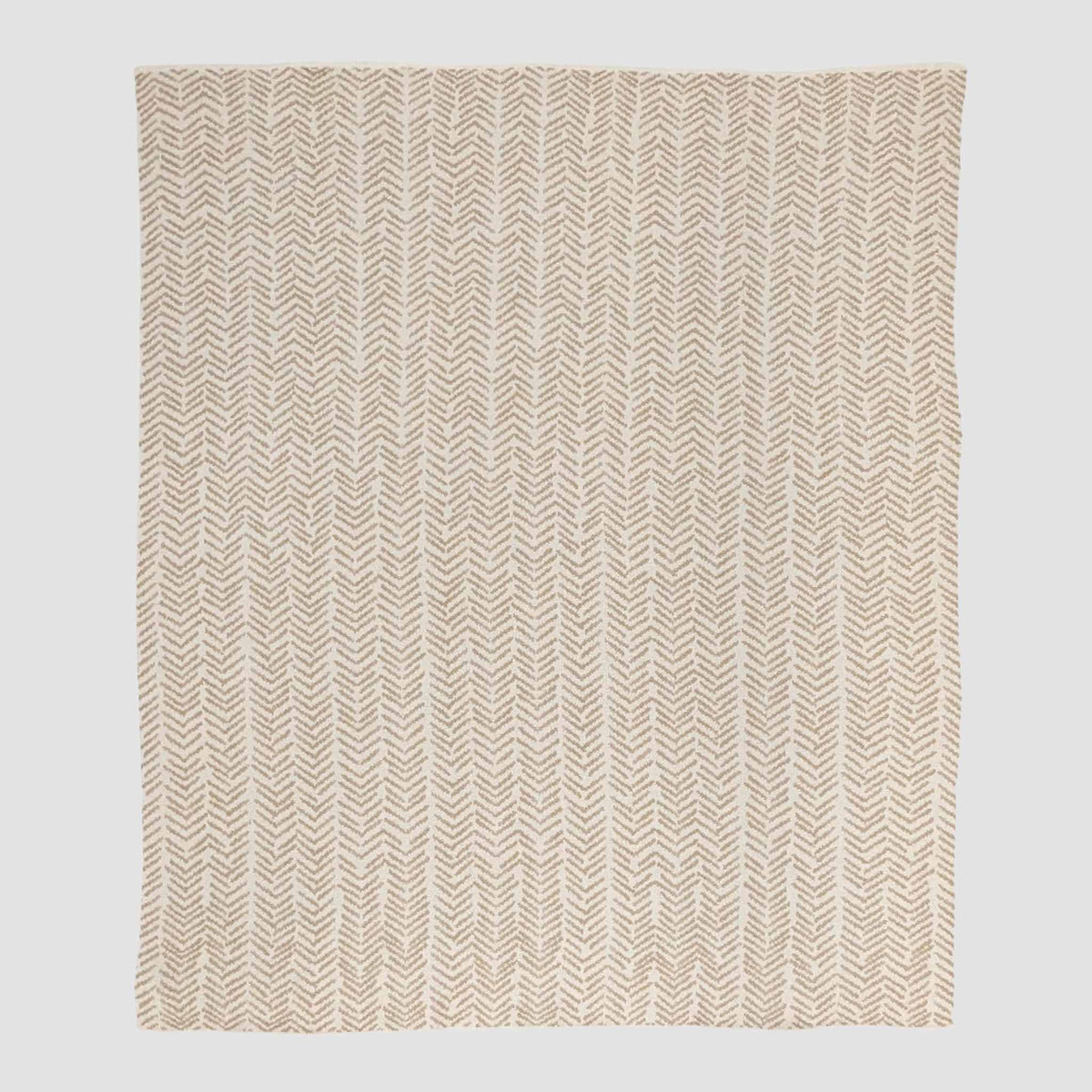 Cancer Awareness - Cotton Sustainable Knit Warrior Throw Blanket Beige