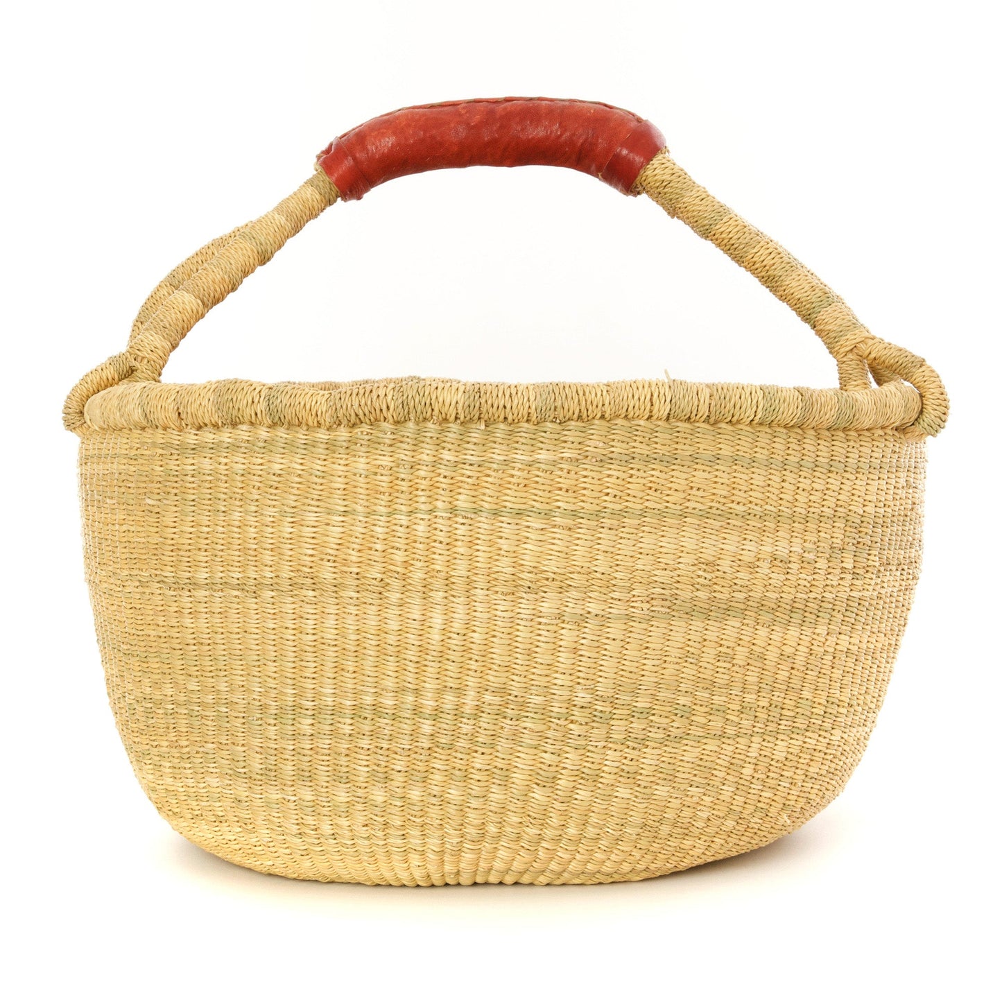 Farmer's Market Shopper Basket with Leather Handle