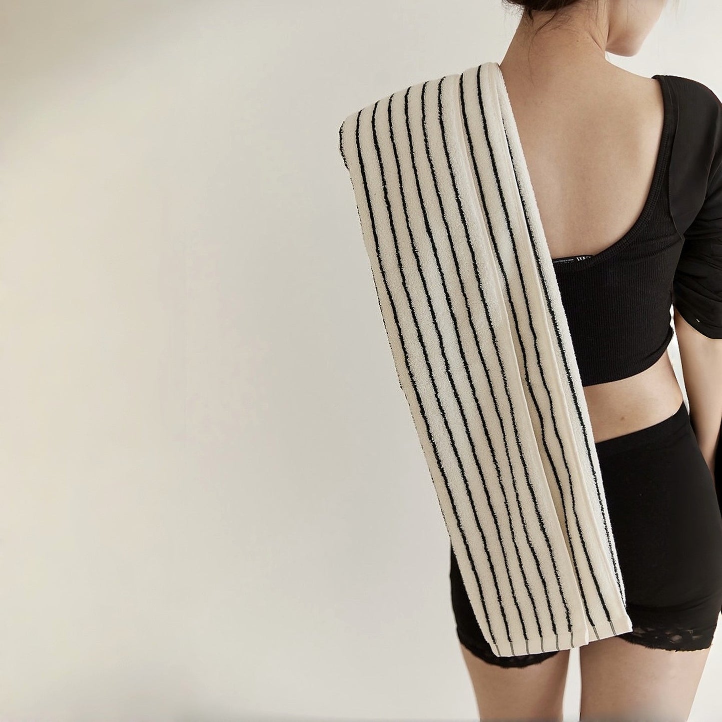 Scandi Retro Striped Cotton Bath Towel, 100% Cotton Ultra Plush & Soft