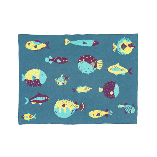 Baby Puffer Fish - Cotton Sustainable Knit Animal Blanket