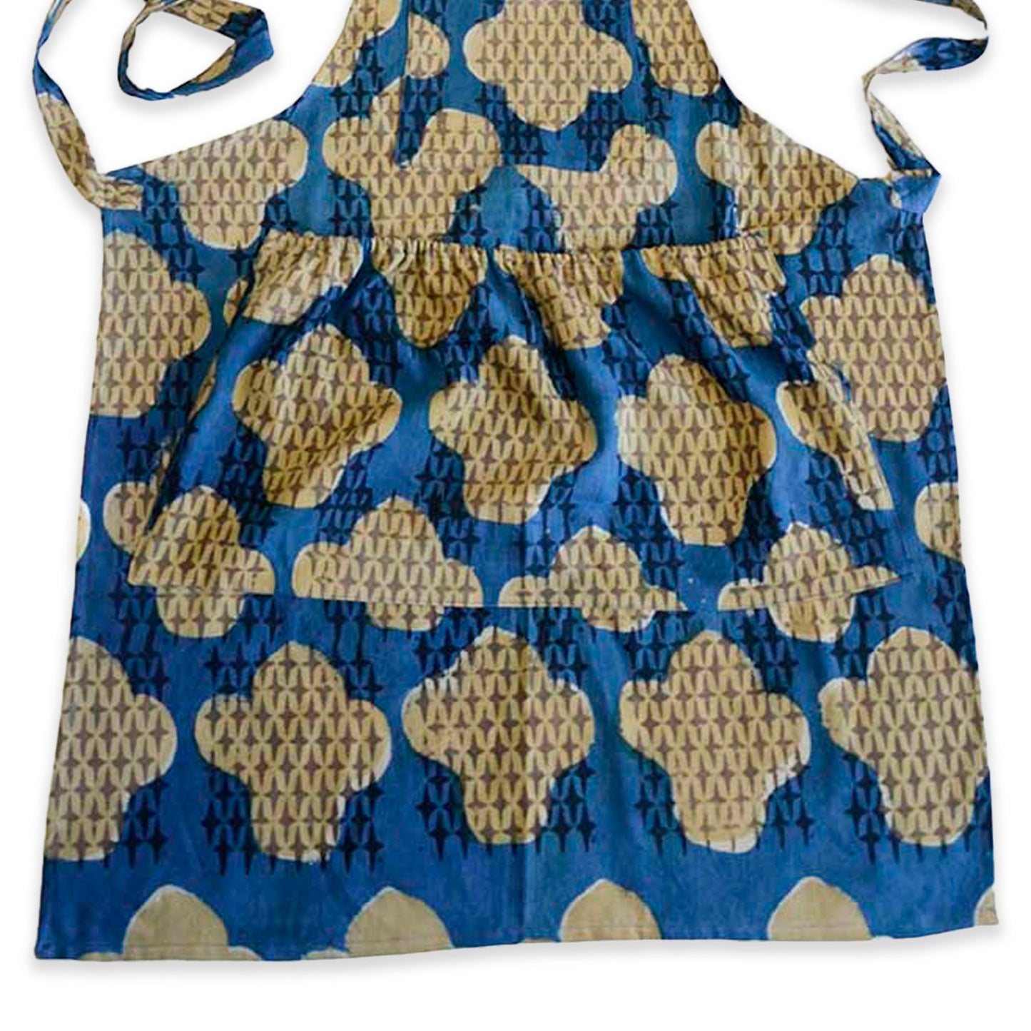 Organic Cotton Block Print Apron - Unisex Kitchen & Garden | Mali
