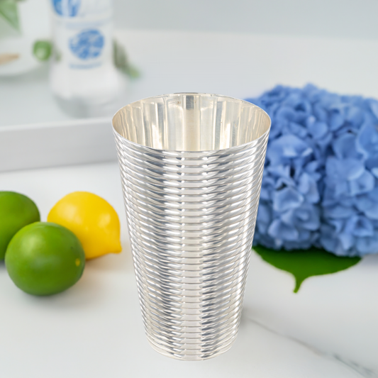 Fluted Silver Tumbler
