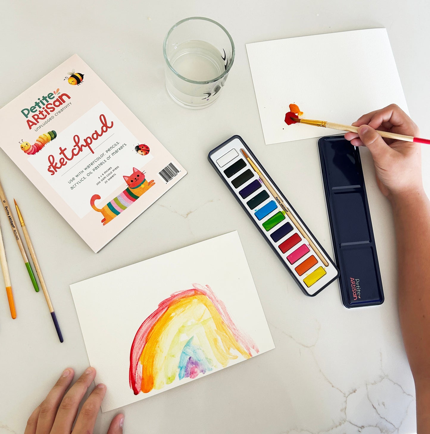 Kids Watercolor Sketch Pad – 300gsm Cold Press Paper (Ages 8+)