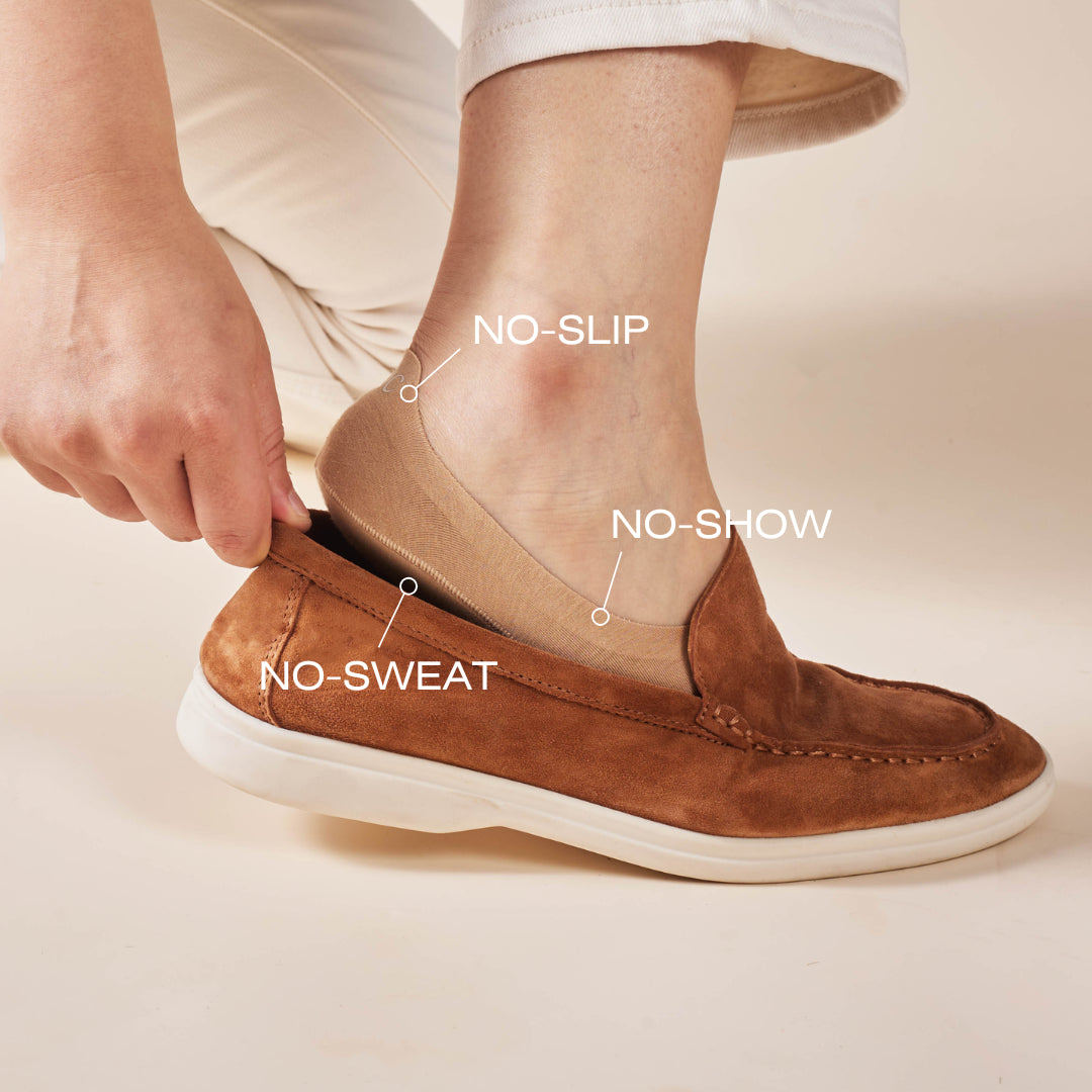 Unisex Cotton No Show Socks | Almond Beige