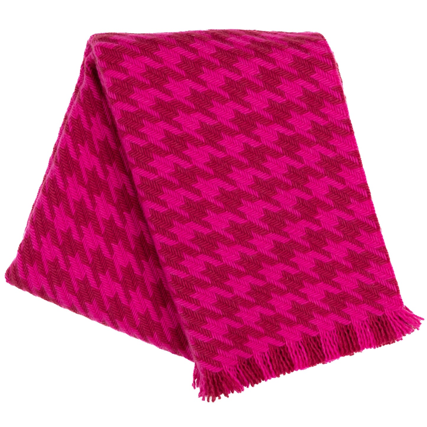 Southampton Home Naturally Weighted Houndstooth Throw ~Pink ~