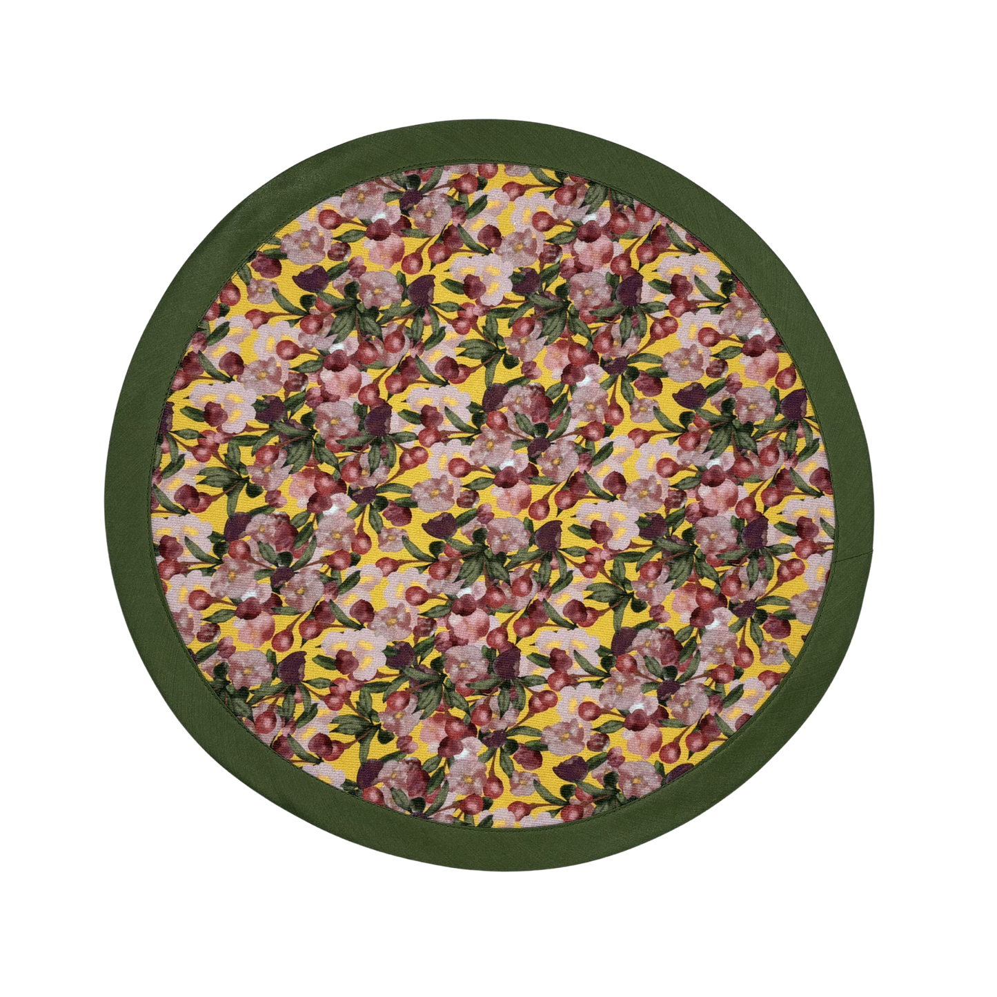6 Round Placemats Romance is Dead Yellow/Green