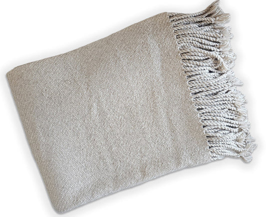 Kulsi Collection - Pima Cotton & Undyed Baby Alpaca Silver Throw