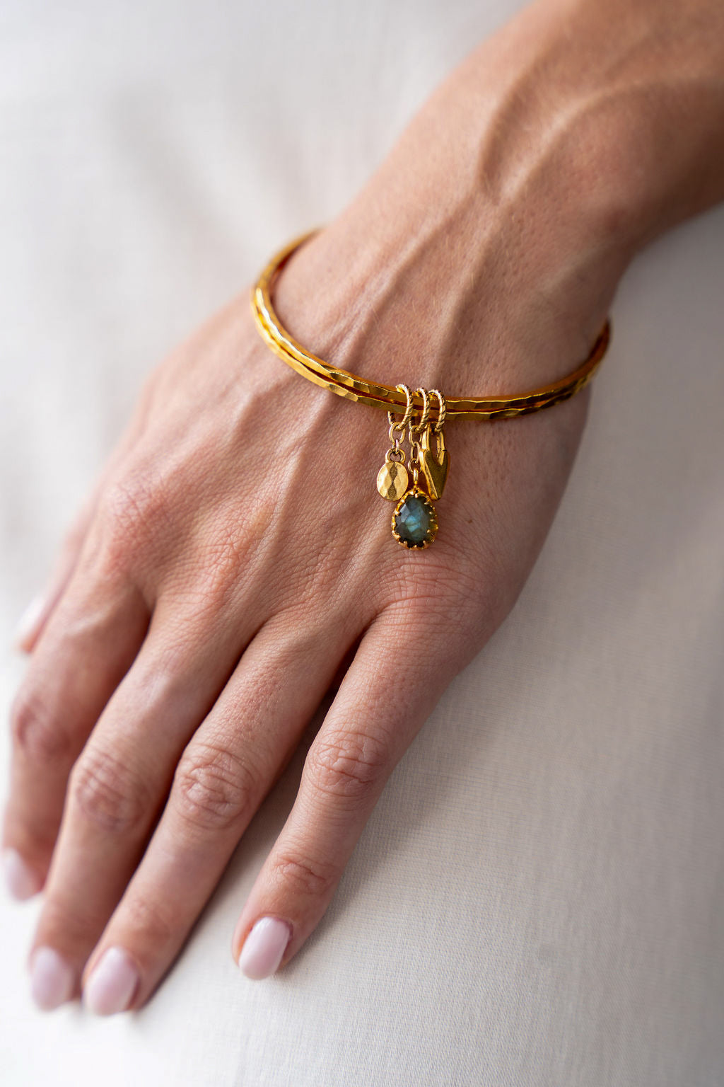 Labradorite Talisman Bangle Bracelet