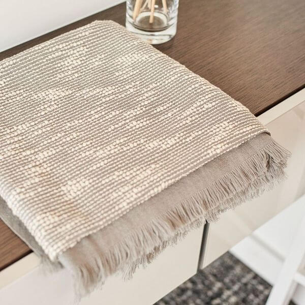 Flo Gray Textured Handloom Merino Throw