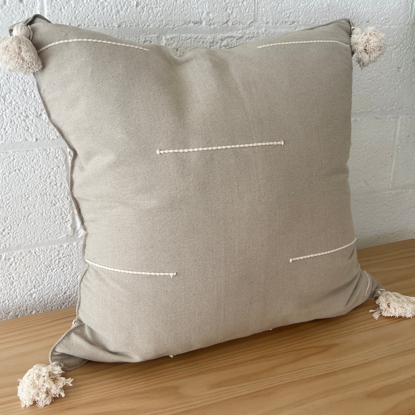 XL Cotton Tassel Pillow № 4