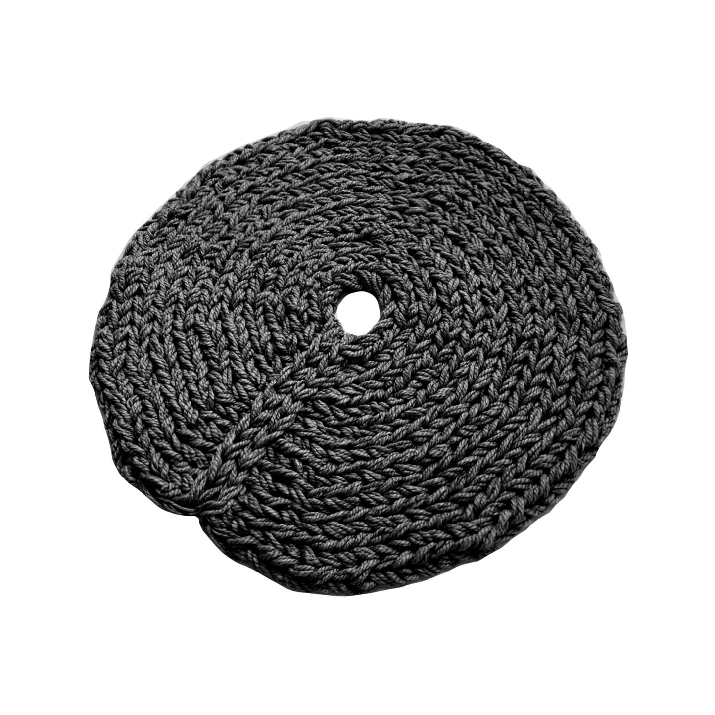 Black Chunky-Knitted Christmas Tree Skirt | US Stock