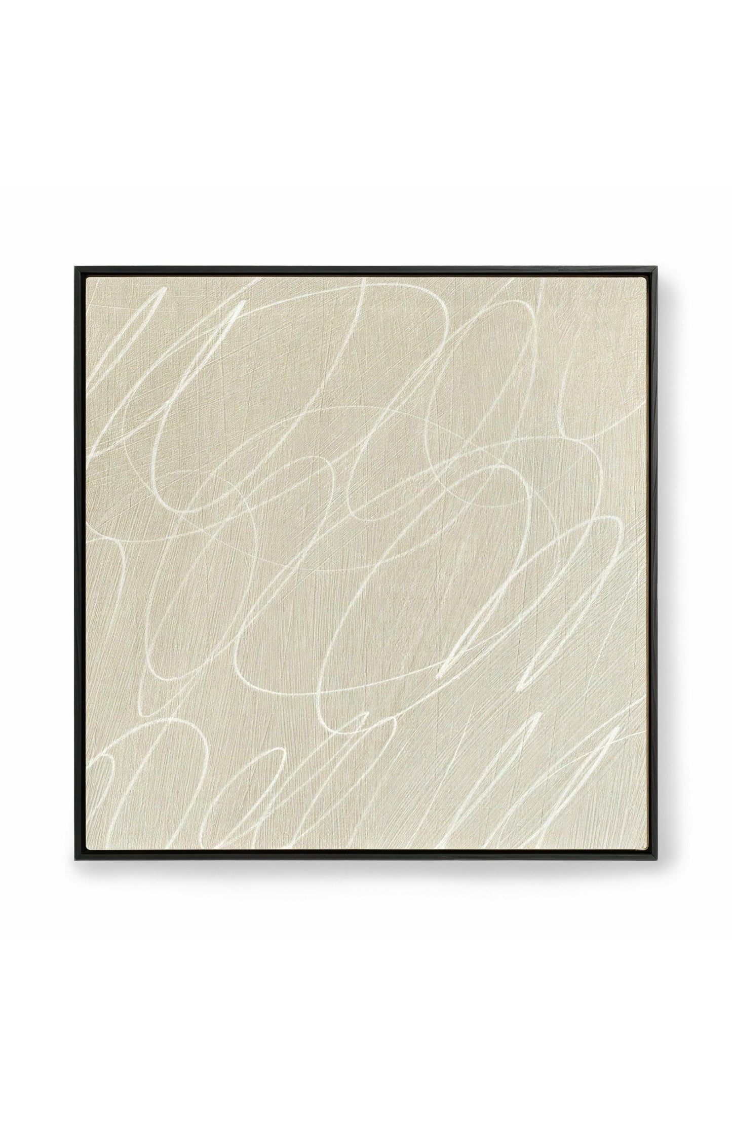 Gestural Marks in Linen by DSCVR Art Framed Square Canvas Wall Art