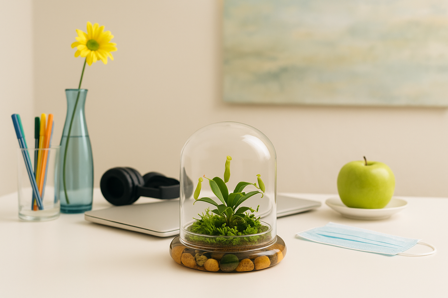 Live Pitcher Plant Terrarium, Nepenthes Tobaica with Moss, Must-have Home Décor