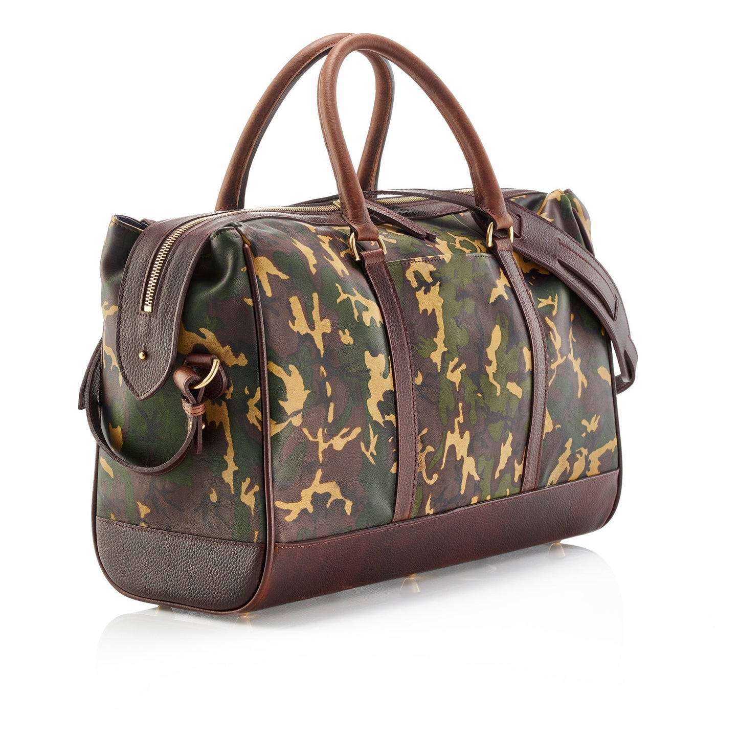 WANDERLUST Leather Weekender ~ Tan Camo