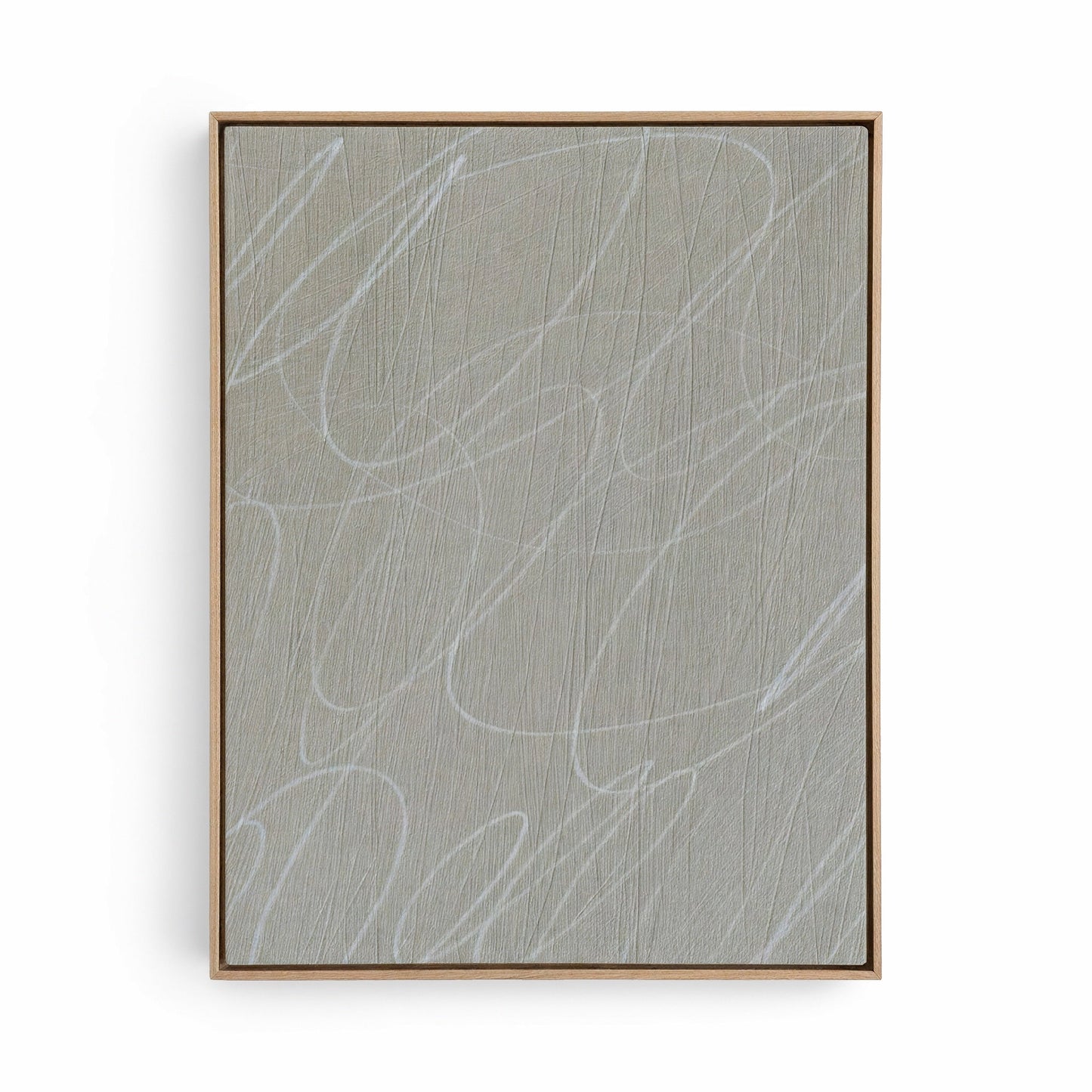Gestural Marks in French Linen Framed Canvas Wall Art