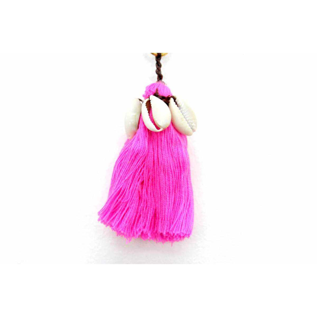 Tassel With Shells Boho Bag Charm Zipper Pull - Thailand