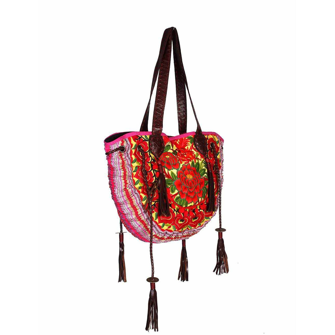 Half-Moon Ibiza Vintage Leather Boho Moon Shoulder Bag - Thailand
