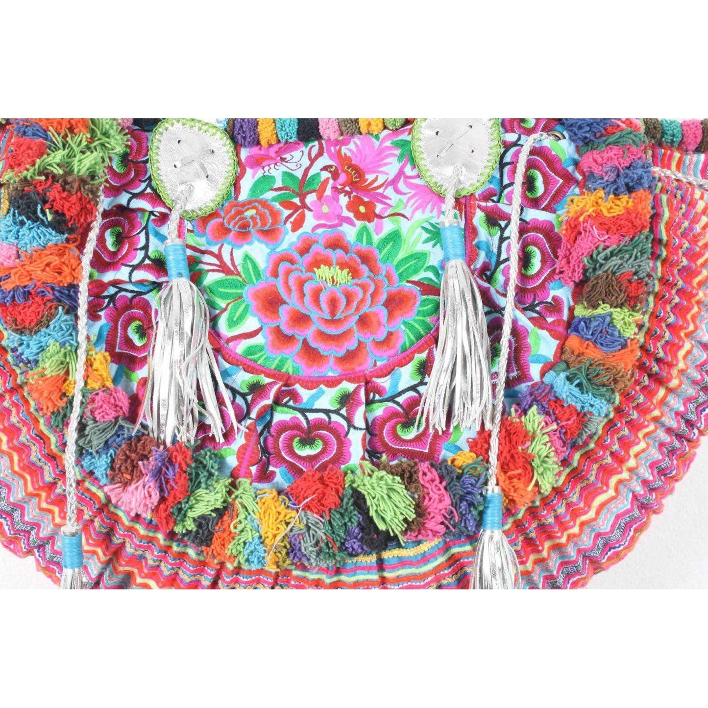 Half-moon Ibiza Bag Pom Pom Trimmed XL - Thailand