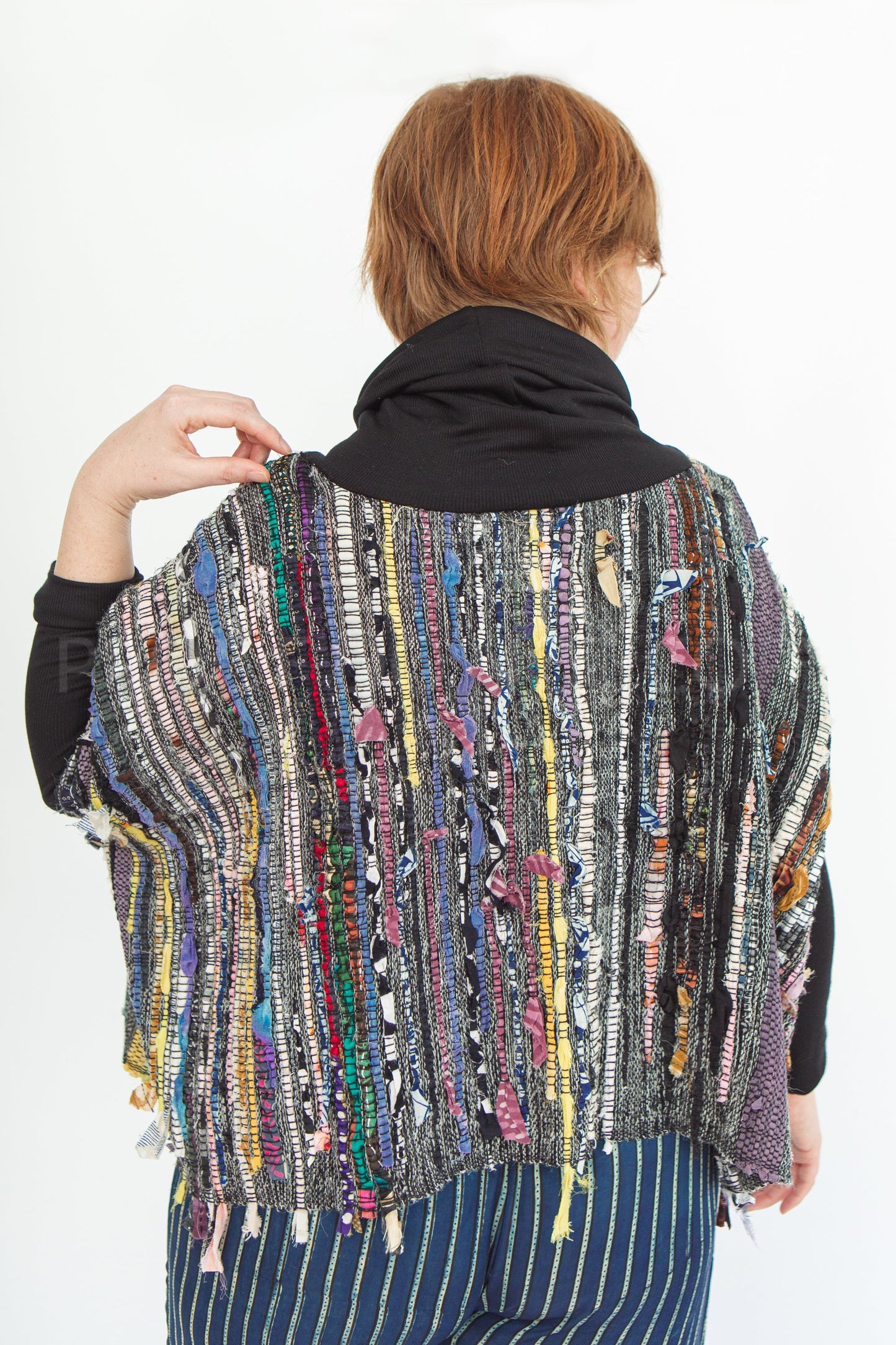 Studio-Woven & Bamboo Rib Cowl Sweater