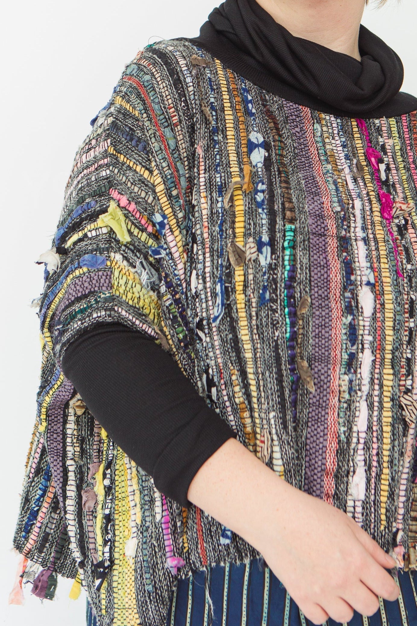 Studio-Woven & Bamboo Rib Cowl Sweater