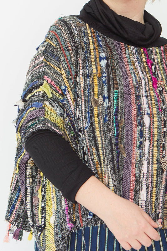 Studio-Woven & Bamboo Rib Cowl Sweater