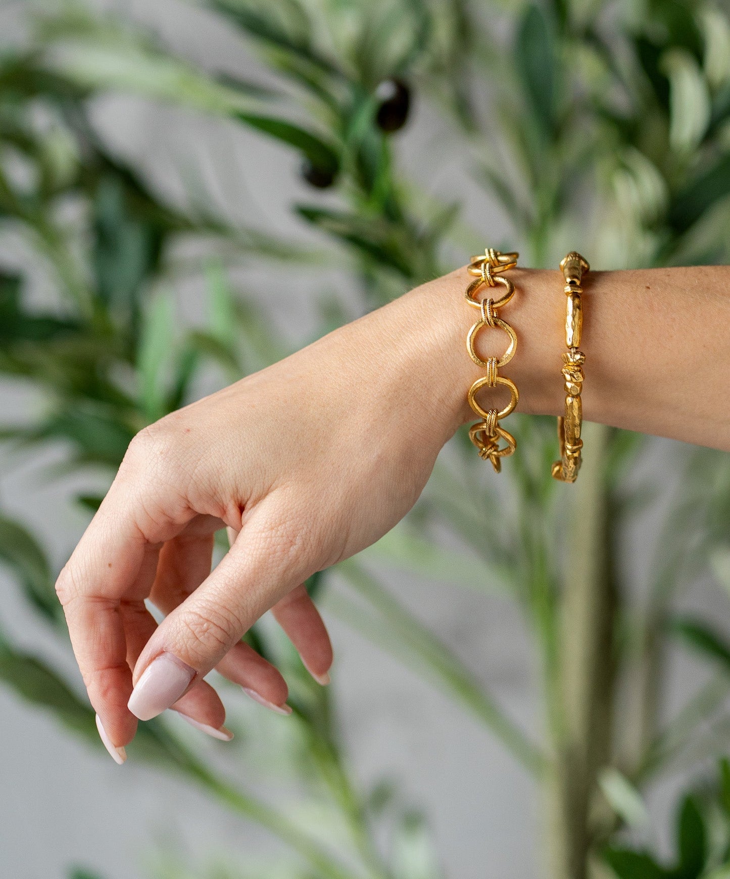 Gold Organic Bead Bracelet
