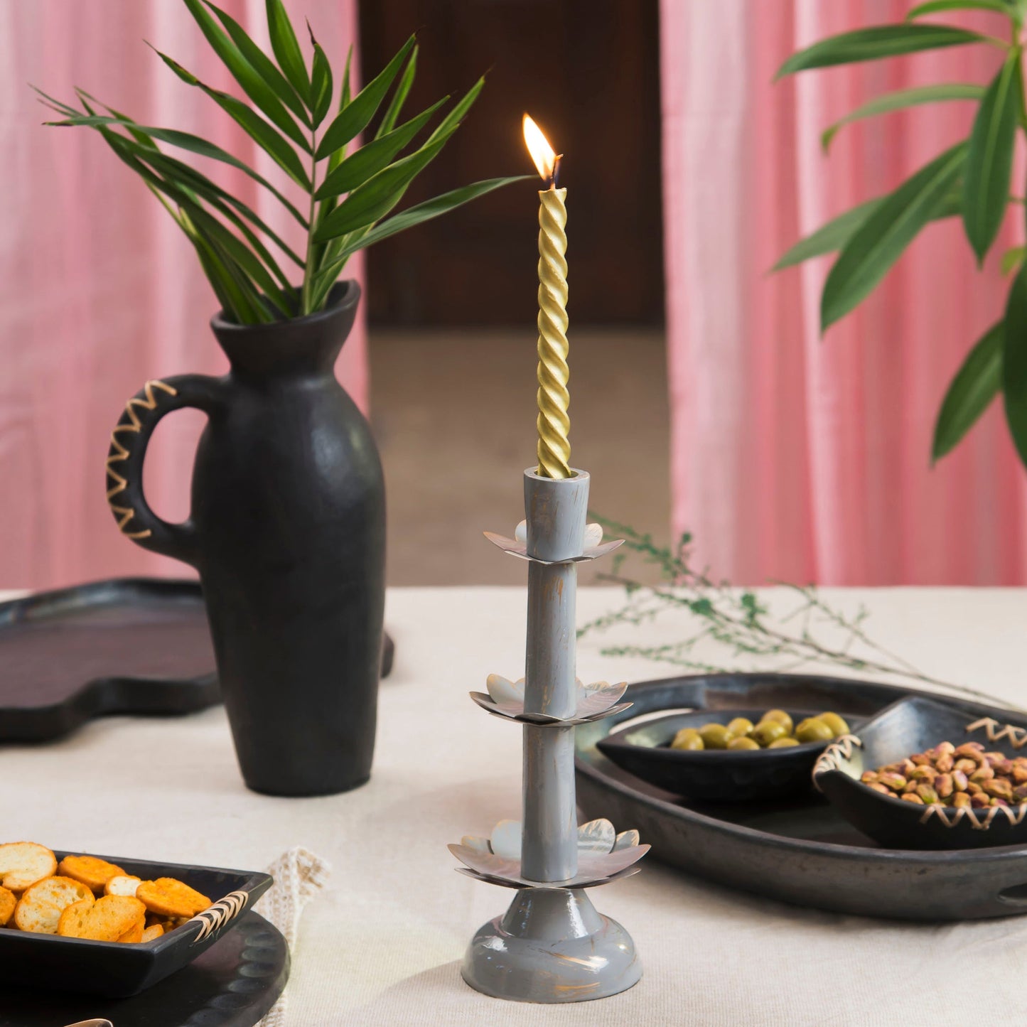 Lotus Bloom Tapered Candleholders