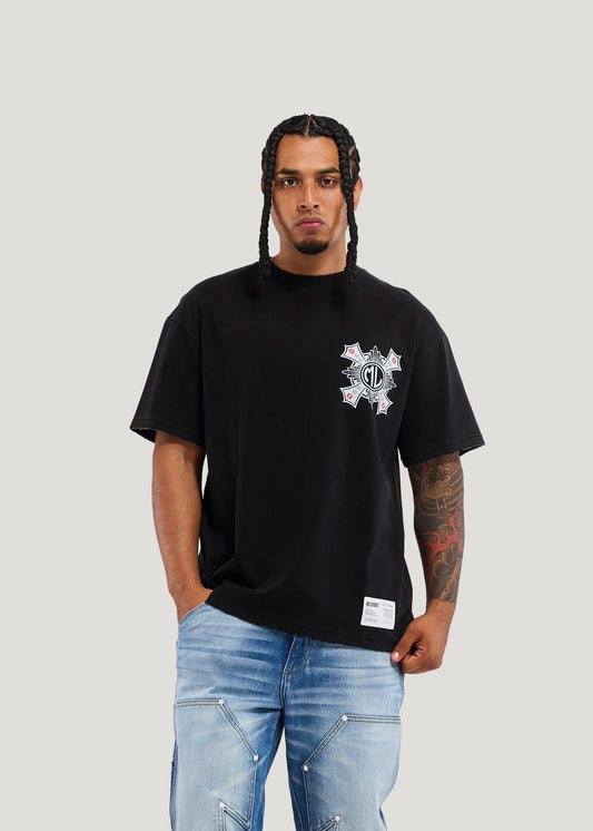 Memory Lane Cross Tee - Vintage Black