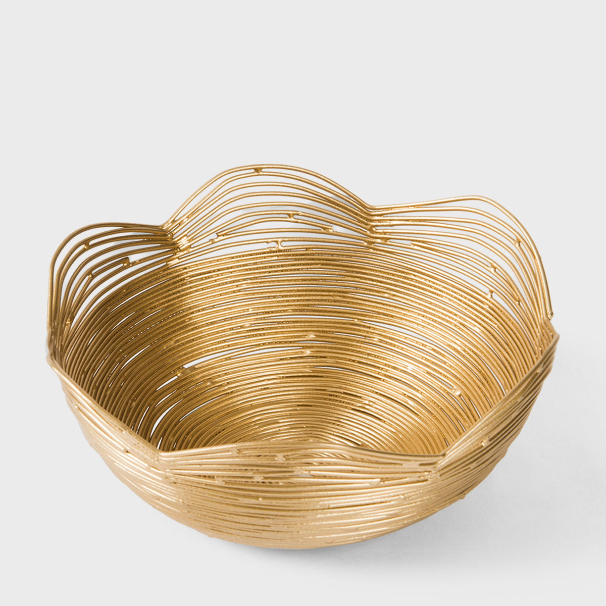 Gurez Valley Metal Fruit Bowl - Gold