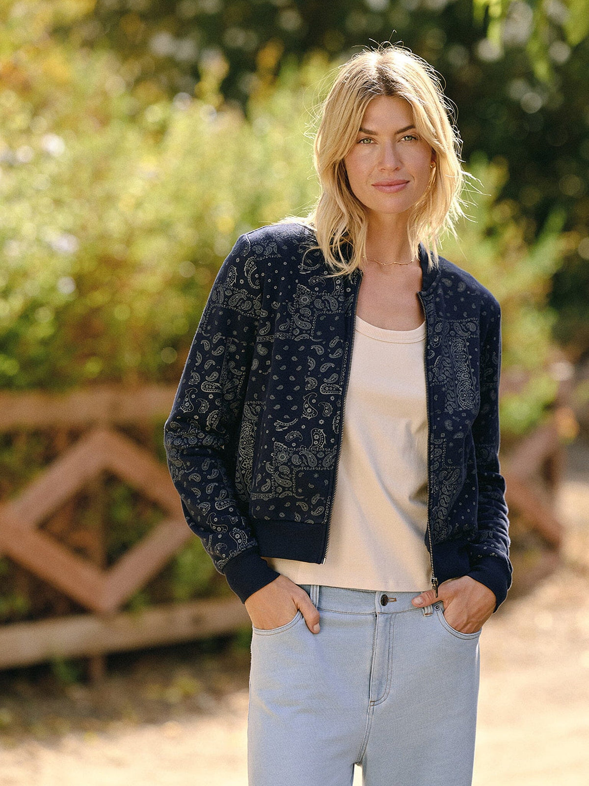 Maida Classic Paisley Print Fleece Jacket